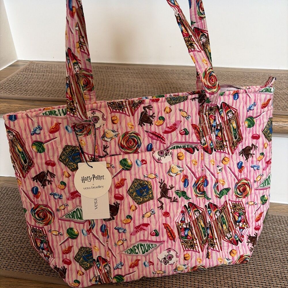 NEW Vera Bradley Harry Potter Honeydukes Pink Small Vera Tote Bag NWT